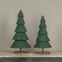 14" GREEN RATTAN TREE