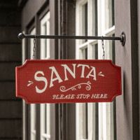 SANTA HANGING WOODEN SIGN