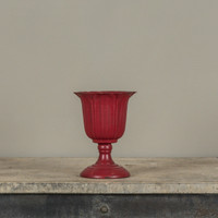 6.25" RED FLOWER URN