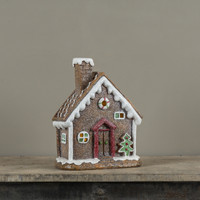 12" JOYFUL LIGHTED GINGERBREAD HOUSE