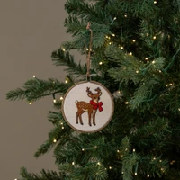 5" REINDEER EMBROIDERED ORNAMENT