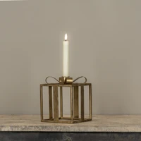 7" GOLD PRESENT TAPER CANDLE HOLDER