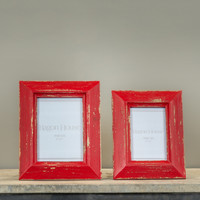 4" X 6" RED CHIPPY PHOTO FRAME
