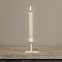 3" WHITE SNOWFLAKE TAPER CANDLE HOLDER
