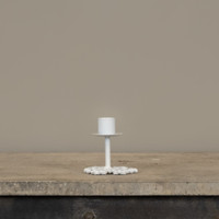 3" WHITE SNOWFLAKE TAPER CANDLE HOLDER