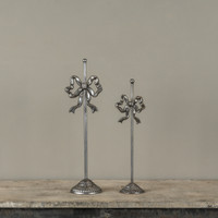 15.25" PEWTER WREATH STAND W/ BOW