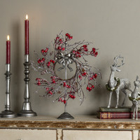 15.25" PEWTER WREATH STAND W/ BOW