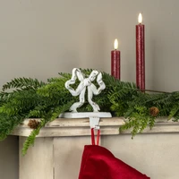 WHITE BOW STOCKING HOLDER
