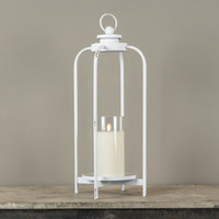 21.75" WHITE CARMEN LANTERN