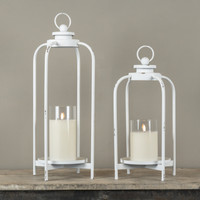 21.75" WHITE CARMEN LANTERN
