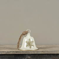 6.5" CREAM BELL W/ SNOWFLAKE