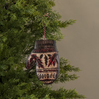 6" VINTAGE MITTEN METAL ORNAMENT