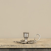 PEWTER HOLLY TAPER CANDLE HOLDER