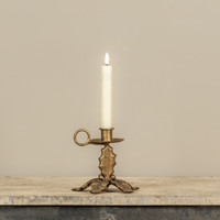 5" GOLD HOLLY TAPER CANDLE HOLDER