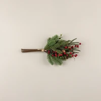 19" MIXED PINE BOUQUET W/ RED BERRIES & NUTS