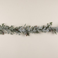 6' FLOCKED PINE W/ PINECONE GARLAND