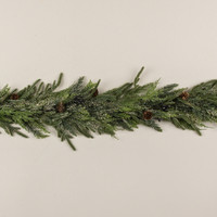 5' GLITTERED JUNIPER , PINECONE & BERRY GARLAND