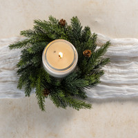 11" WHITE SPRUCE CANDLE RING