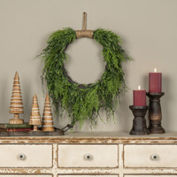 25" WEEPING CEDAR HANGING WREATH