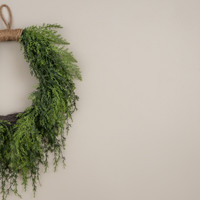 8.5" ASPARAGUS FERN & BERRY CANDLE RING