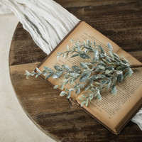 16" GLITTERED SAGE RUSCUS PICK