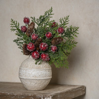 17.5" ICY CEDAR, POMEGRANATE & PINECONE SPRAY