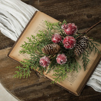 17.5" ICY CEDAR, POMEGRANATE & PINECONE SPRAY