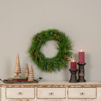 21" PINE NEEDLE W/ PINECONE WREATH