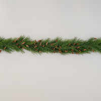 6' PINE NEEDLE W/ PINECONE GARLAND
