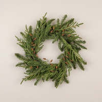 24" MIXED PINE & MINI PINECONE WREATH