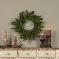 24" MIXED PINE & MINI PINECONE WREATH
