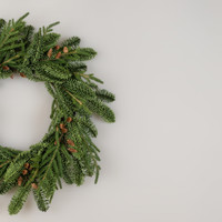 24" MIXED PINE & MINI PINECONE WREATH