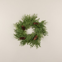 16" CEDAR W/ PINECONE CANDLE RING