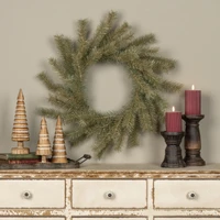 24" GOLD GLITTERED PINE WREATH
