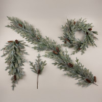 6' GLITTERED PINE & TWIG GARLAND