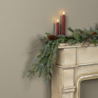 6' GLITTERED PINE & TWIG GARLAND