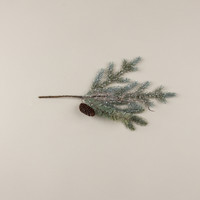 20" GLITTERED PINE & TWIG SPRAY