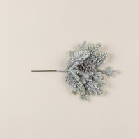 13" GLITTERED PINE & PINECONE PICK
