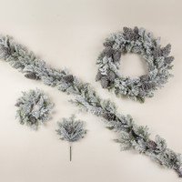 13" GLITTERED PINE & PINECONE PICK