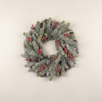 23" FORSTED PINE & BERRY WREATH