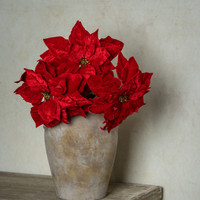 26" RED POINSETTIA STEM