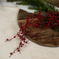 35" GLITTERED RED BERRY BUSH
