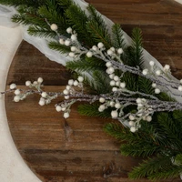 34" WHITE FROSTED BERRY SPRAY