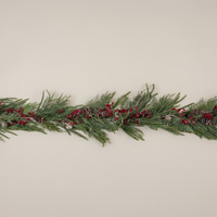 6' CEDAR, PINE & RED BERRIES GARLAND