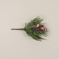 17" CEDAR, PINE & RED BERRIES BUSH