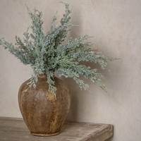 18" GLITTERED WHITE CYPRESS SPRAY