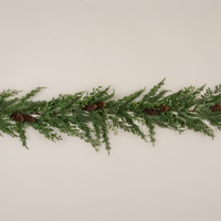 6' CYPRESS & RUSCUS GARLAND