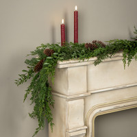 6' CYPRESS & RUSCUS GARLAND