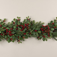 5' HOLLY, PINE & BERRY GARLAND