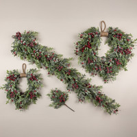 15" GLITTERED PINE, CYPRESS & HOLLY PICK